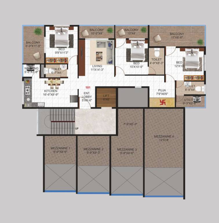 Ramkunj Apartment floor plan layout